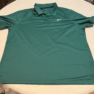 Nike Dri Fit Forest Green polo golf shirt sleeve shirt men size 3XL
